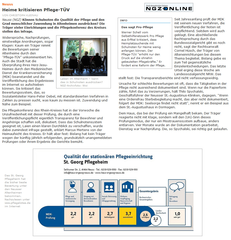 Heime kritisieren Pflege-TÜV